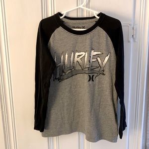 Hurley boys 3/4 sleeve ringer tee size 6-7